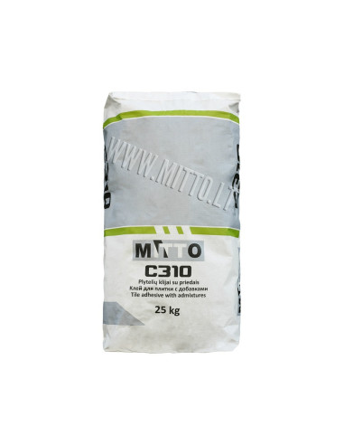 Klijai elastingi plytelių C310 MITTO 25kg Klijai elastingi plytelių C310 MITTO 25kg