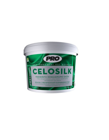 Dažai CELOSILK PRO labai gerai dengiantys, 1 klasė, šilko matiniai, balti, 10L Dažai CELOSILK PRO labai gerai dengiantys, 1 klasė, šilko matiniai, balti, 10L