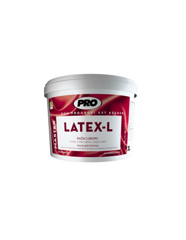 Dažai LATEX L PRO luboms, 4 klasė, matiniai, balti, 3L Dažai LATEX L PRO luboms, 4 klasė, matiniai, balti, 3L