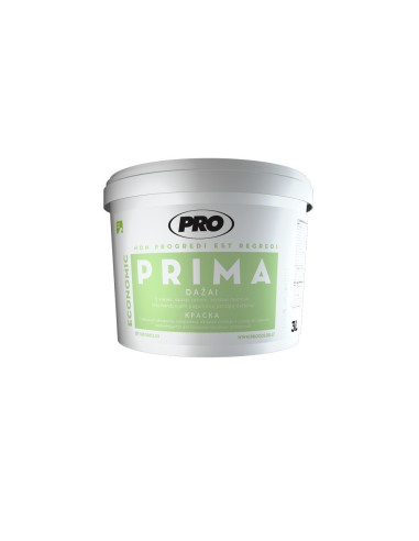 Dažai PRIMA PRO sausai valomi, 5 klasė, matiniai, balti, 1L Dažai PRIMA PRO sausai valomi, 5 klasė, matiniai, balti, 1L