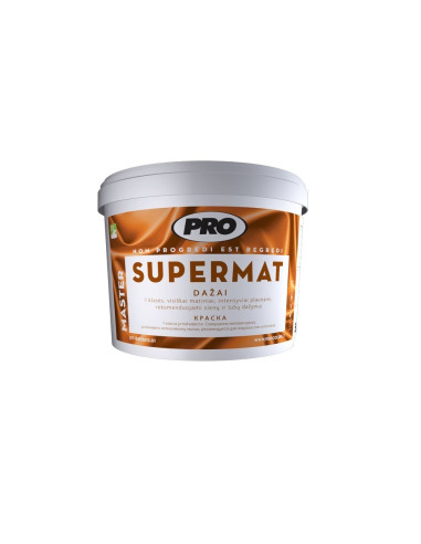 Dažai SUPERMAT PRO labai atsparūs trynimui, 1 klasė, matiniai, balti, 1L Dažai SUPERMAT PRO labai atsparūs trynimui, 1 klasė, matiniai, balti, 1L