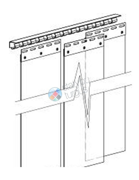PVC juostų kronšteinas, nerūdijančio plieno, ilgis 984mm. Statybinės medžiagos