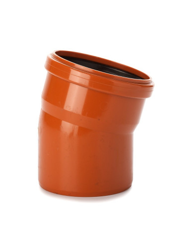 Alkūnė lauko kanalizacijos PVC 110mm / 15* Alkūnė lauko kanalizacijos PVC 110mm / 15*