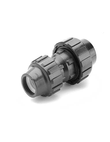 Mova su perėjimu - redukcinis perėjimas PE vandentiekio vamzdžio 50x32mm PP užveržiama Mova su perėjimu - redukcinis perėjimas PE vandentiekio vamzdžio 50x32mm PP užveržiama