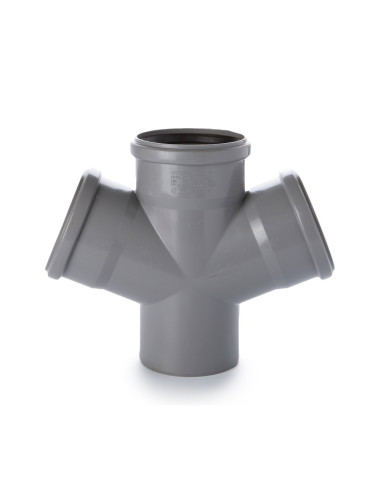 Keturšakis vidaus kanalizacijos PVC 110 x 110 x110mm / 67* Keturšakis vidaus kanalizacijos PVC 110 x 110 x110mm / 67*