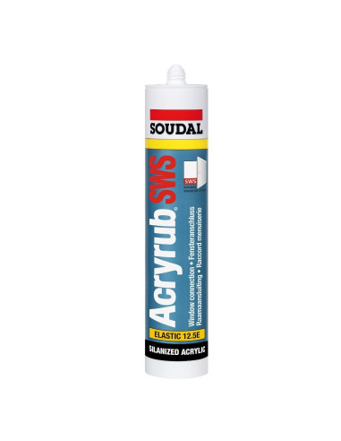 Akrilas ypač elastingas Acryrub SWS Soudal 310ml Akrilas ypač elastingas Acryrub SWS Soudal 310ml