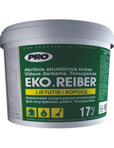 Akrilinis struktūrinis tinkas EKO.REIBER Frakcijos dydis 1,5mm 17kg