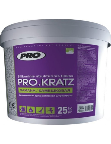 Silikoninis struktūrinis tinkas PRO.KRATZ Frakcijos dydis 3.0mm 25kg