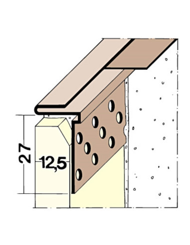 PVC profilis G/K kraštams, užbaigimo detalė 12,5 J, ilgis 3.0m