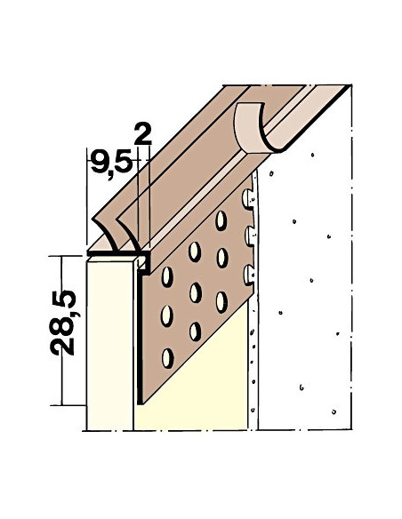 PVC užbaigimo profilis 3784 su apsaugine PVC juostele