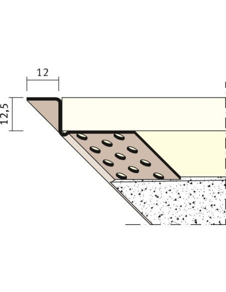 PVC užbaigimo profilis 3782 su suformuota 12 mm pločio šešėline siūle 3.05m