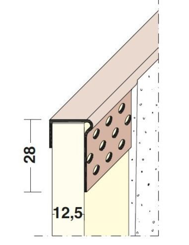 PVC apsauginis užbaigimo profilis 3787 skirtas 12,5mm GKP krašto apdailai 3.05m