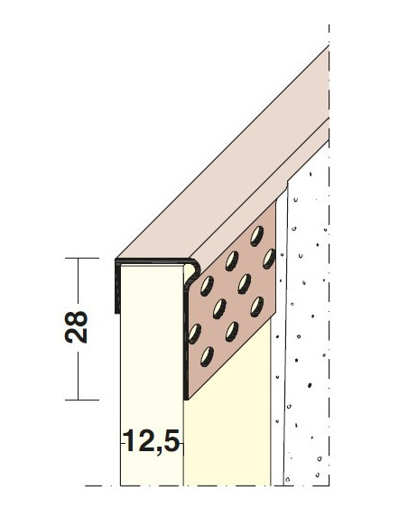PVC apsauginis užbaigimo profilis 3787 skirtas 12,5mm GKP krašto apdailai 3.05m