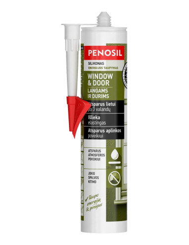 Silikonas PENOSIL Window & Door baltas 310ml Silikonas PENOSIL Window & Door baltas 310ml
