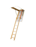 Segmentiniai sustumiami laiptai su medinėmis kopėčiomis LDK 70x120cm, h 280cm FAKRO