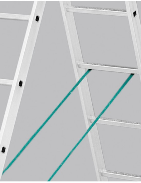 Kopėčios aliuminės, universalios, dvipusės, ištraukiamos (laiptams) 2 dalių EUROSTYL, 2x7 pakopų, 201-314cm