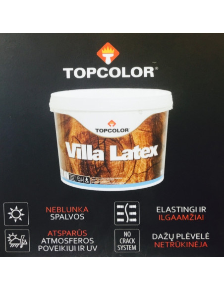 DAŽAI TOPCOLOR VILLA LATEX, 10 L (pasirenkama spalva iš 12 spalvų)