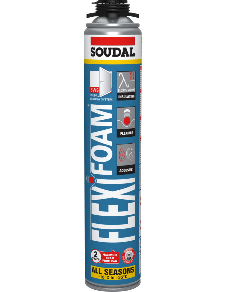 Putos montavimo ypatingai elastingos FLEXIFOAM pistoletinės 750ml SOUDAL. Statybinės medžiagos