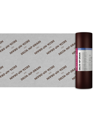 Drenažinė membrana su geotekstile DELTA NP DRAIN, plotis 2.0m. Statybinės medžiagos