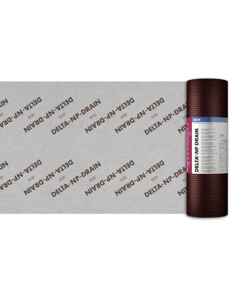 Drenažinė membrana su geotekstile DELTA NP DRAIN, plotis 2.0m. Statybinės medžiagos