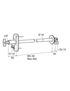 Lauko (sodo) kranas su raktu GUSTAVSBERG FG0105061, ilgis 40cm 2