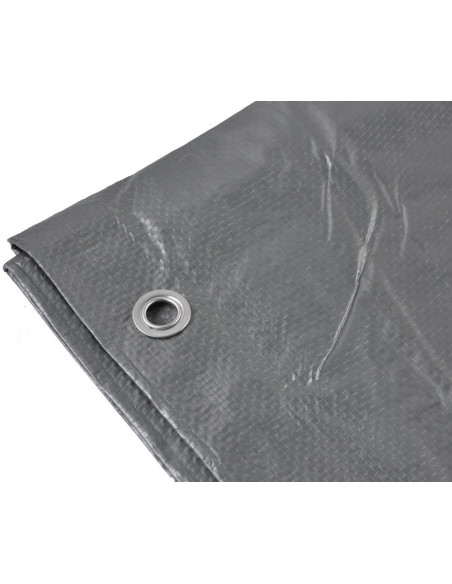 Apsauginis tentas (4x6m), tankis 200g/m2. Su metaliniais žiedais tvirtinimui. Atsparus vandeniui, UV spinduliams ir plyšimui. Id