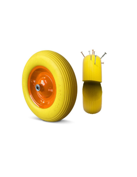 Nepraduriamas, pilnaviduris ratas 4.8-4.00*8 vieno rato statybiniui karučiui