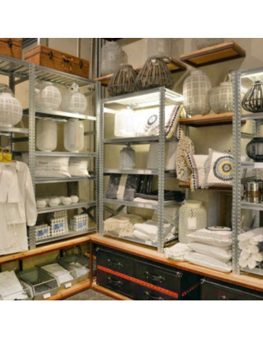 Stelažas - lentyna sandėliavimui, cinkuoto plieno. Statybų turgus. Statybinės medžiagos.