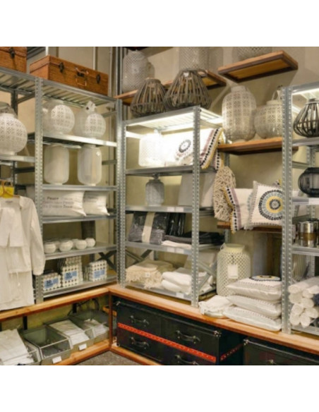 Stelažas - lentyna sandėliavimui, cinkuoto plieno. Statybų turgus. Statybinės medžiagos.