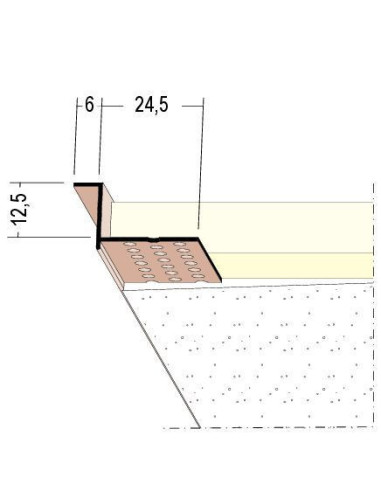 PVC užbaigimo profilis 3781 su suformuota 6 mm pločio šešėline siūle 3.05m