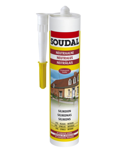 Silikonas Soudal neutralus 300ml. Statybinės medžiagos
