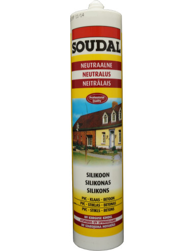 Silikonas Soudal neutralus 300ml. Statybinės medžiagos