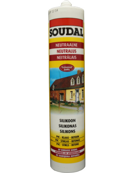 Silikonas Soudal neutralus 300ml. Statybinės medžiagos