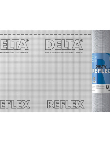 Garo izoliacinė plėvelė su aliuminio sluoksniu DELTA REFLEX 180g/m2, plotis 3m. Statybinės medžiagos