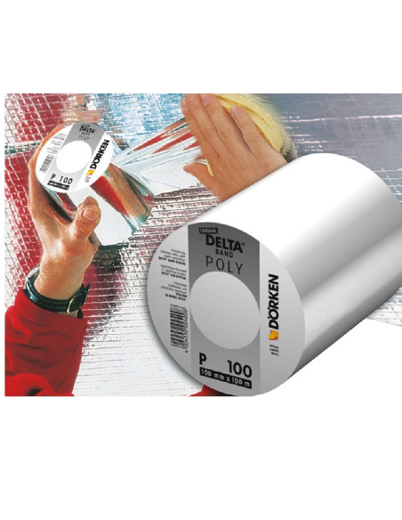 Klijavimo juosta, aliumizuota, DELTA® POLY-BAND P 100, plotis 100mm, rulone 100m