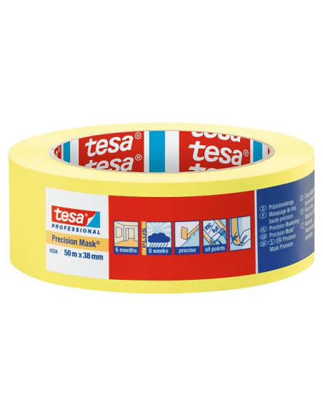 Apsauginė juosta jautriems paviršiams ir lygiems kraštams, ilgis 50m, TESA Precision Mask®. Statybinės medžiagos .