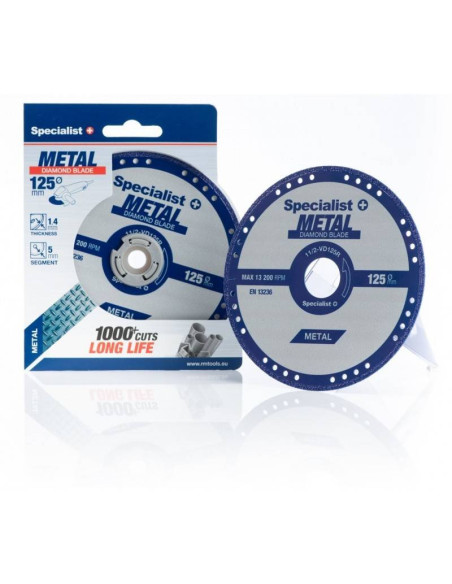 Diskas deimantinis metalui 125X1,4X22,23mm. Statybinės medžiagos