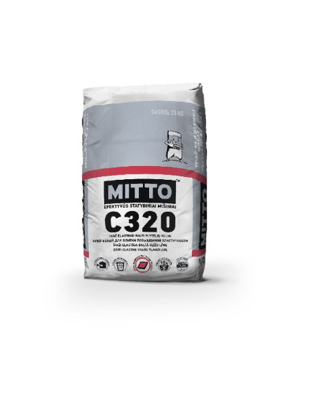 Ypač elastingi balti klijai plytelių C320 MITTO, 25kg
