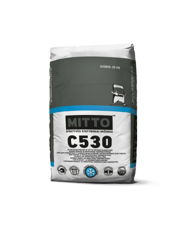 Klijai silikatiniams ir akyto betono blokeliams darbui žemose ir neigiamose temperatūrose C530 MITTO, 25kg