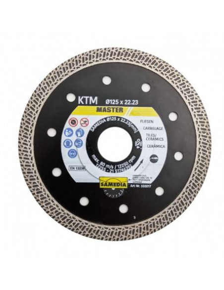 Diskas deimantinis pjovimo „SAMEDIA" KTM 125X22,2/1,4mm. Statybinės medžiagos