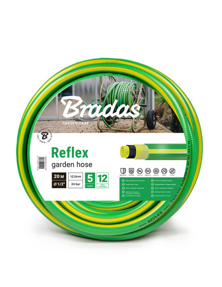 Laistymo žarna žalia TRICOT-REFLEX, neužsilenkianti, 1/2" 20m. Statybinės medžiagos