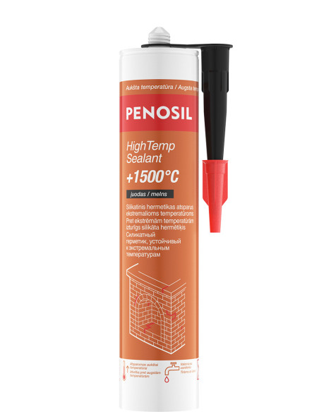 Aukštos temperatūros hermetikas Penosil HighTemp Sealant (+1500°C), juodas. Skirtas židiniams, kaminams ir krosnims. Atsparus ug