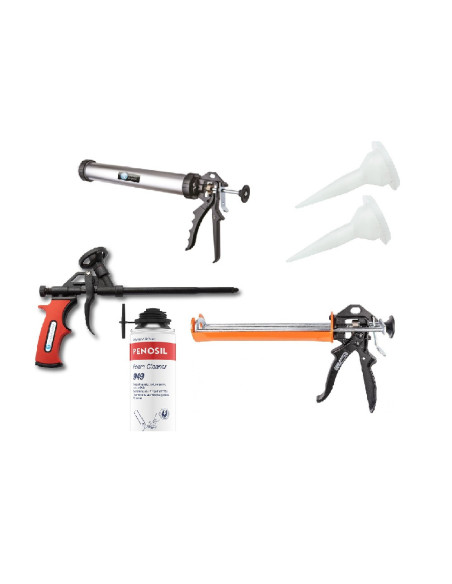Statybinių hermertikų ir putų pistoletų rinkinys (6 DALIŲ)