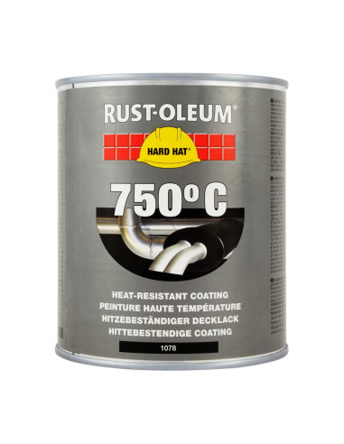 Karščiui atspari danga-dažai (iki 750°C) HARD HAT®, Rust-Oleum, juoda 750ml. Statybinės medžiagos