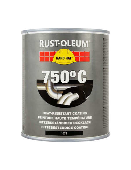 Karščiui atspari danga-dažai (iki 750°C) HARD HAT®, Rust-Oleum, juoda 750ml. Statybinės medžiagos