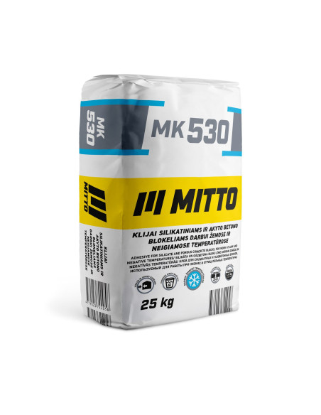Klijai silikatiniams blokams MK530 MITTO 25kg. Statybinės medžiagos