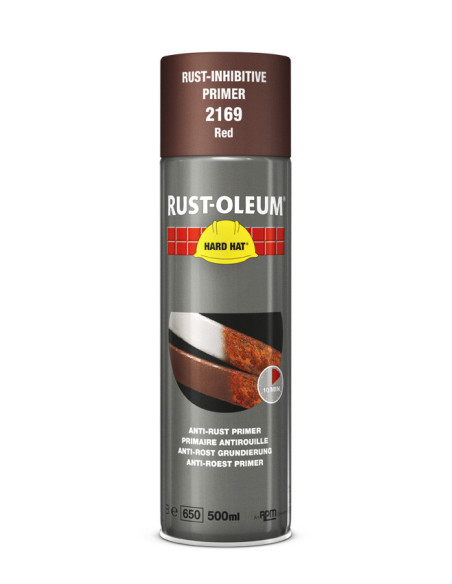 Specialus gruntas nuo rūdžių Rust-Oleum HARD HAT 500ml. Greitai džiūstanti antikorozinė apsauga metalui. Aukšta pramoninė kokybė