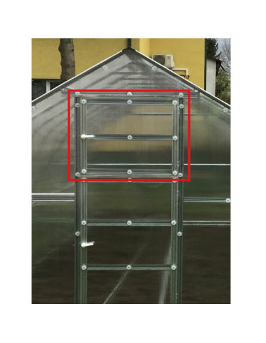 Papildoma orlaidė - langas gale šiltnamiui STANDART KLASIKA (su danga 4mm, su danga 6mm arba be dangos)