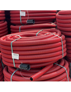Vamzdis techninis 40mm gofruotas/lygus, raudonas, ilgis 50m 2