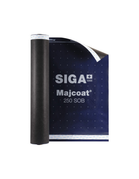 Difuzinė plėvelė SIGA Majcoat 250 SOB su lipnia juosta 1.5m x 50m (75m2). Statybinės medžiagos
